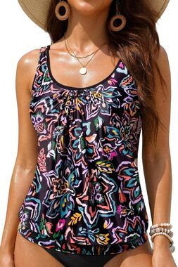 Modest Tankini Top Loose Fit Women Swim Blouson